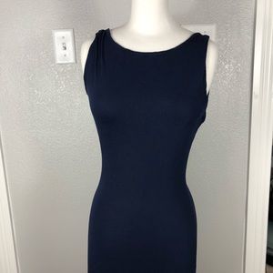 Forever 21 Navy High Neck Low Back Maxi Dress